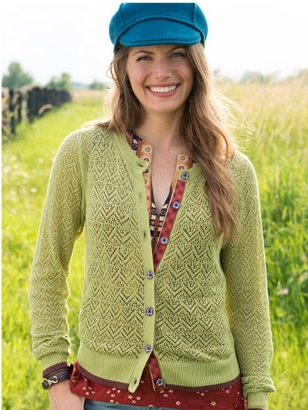 Matilda Jane Secret Fields Ivy Cardigan Light Green Openwork Size M